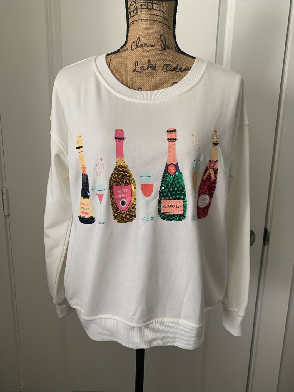 Why Dress Celebrate White Sweatshirt Size M